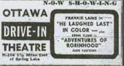 M-104 Drive-In Theatre - OTTAWA DRIVE-IN AD JULY 2 1957